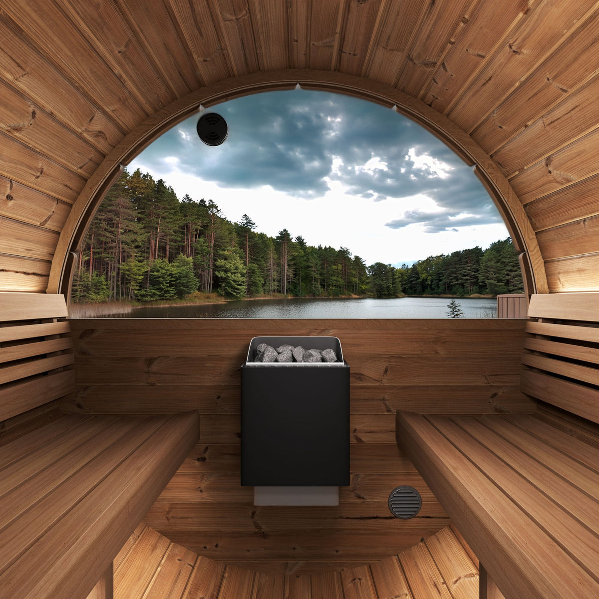 SaunaLife E6W barrel sauna, view 3