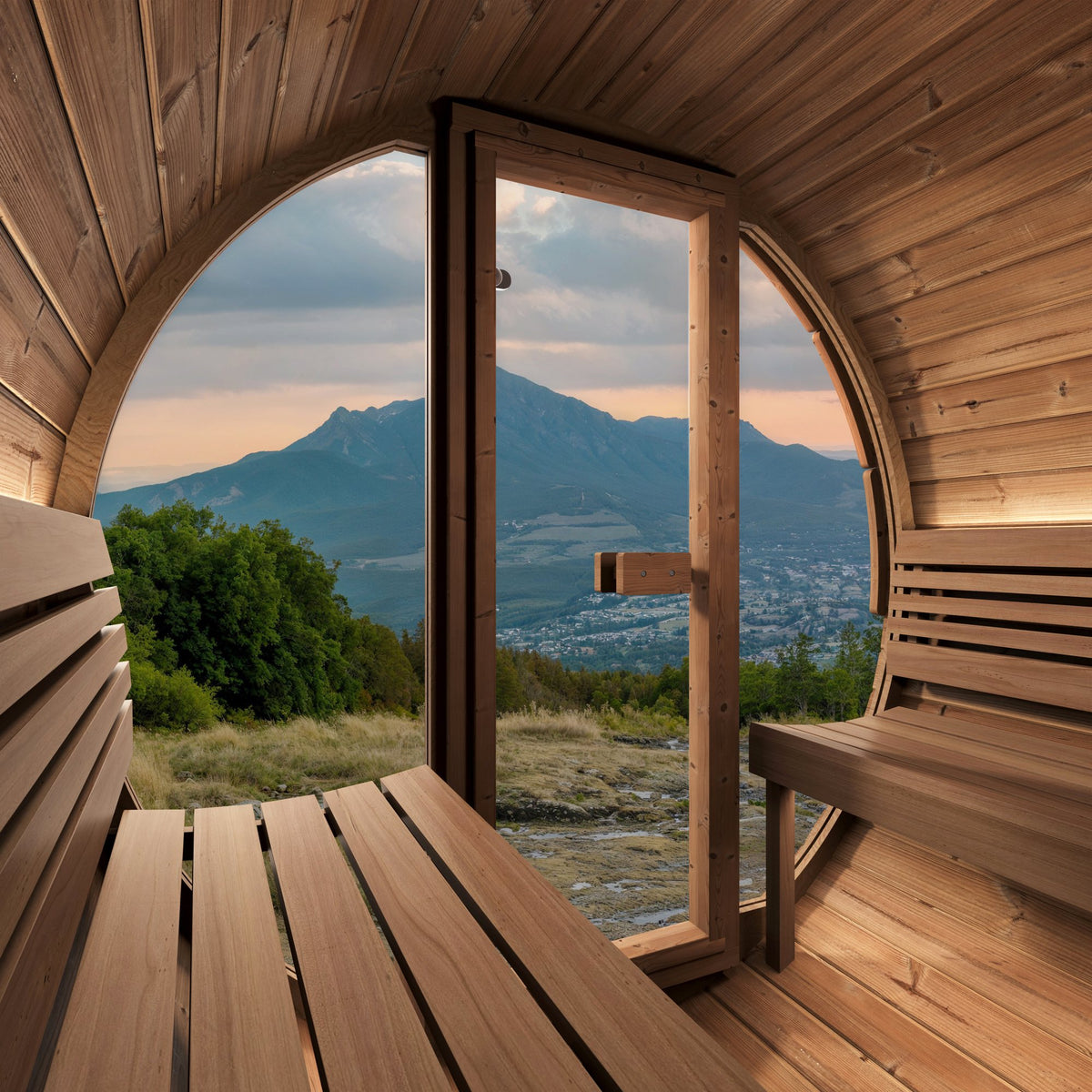 SaunaLife E7G barrel sauna, view 3