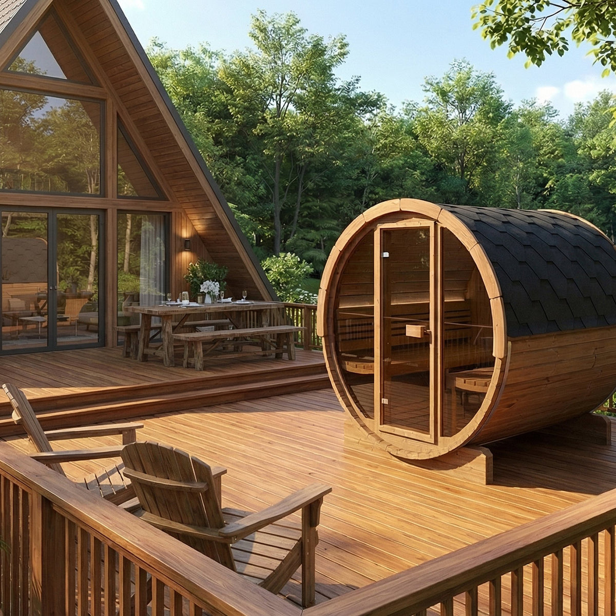 SaunaLife E8G barrel sauna, view 2