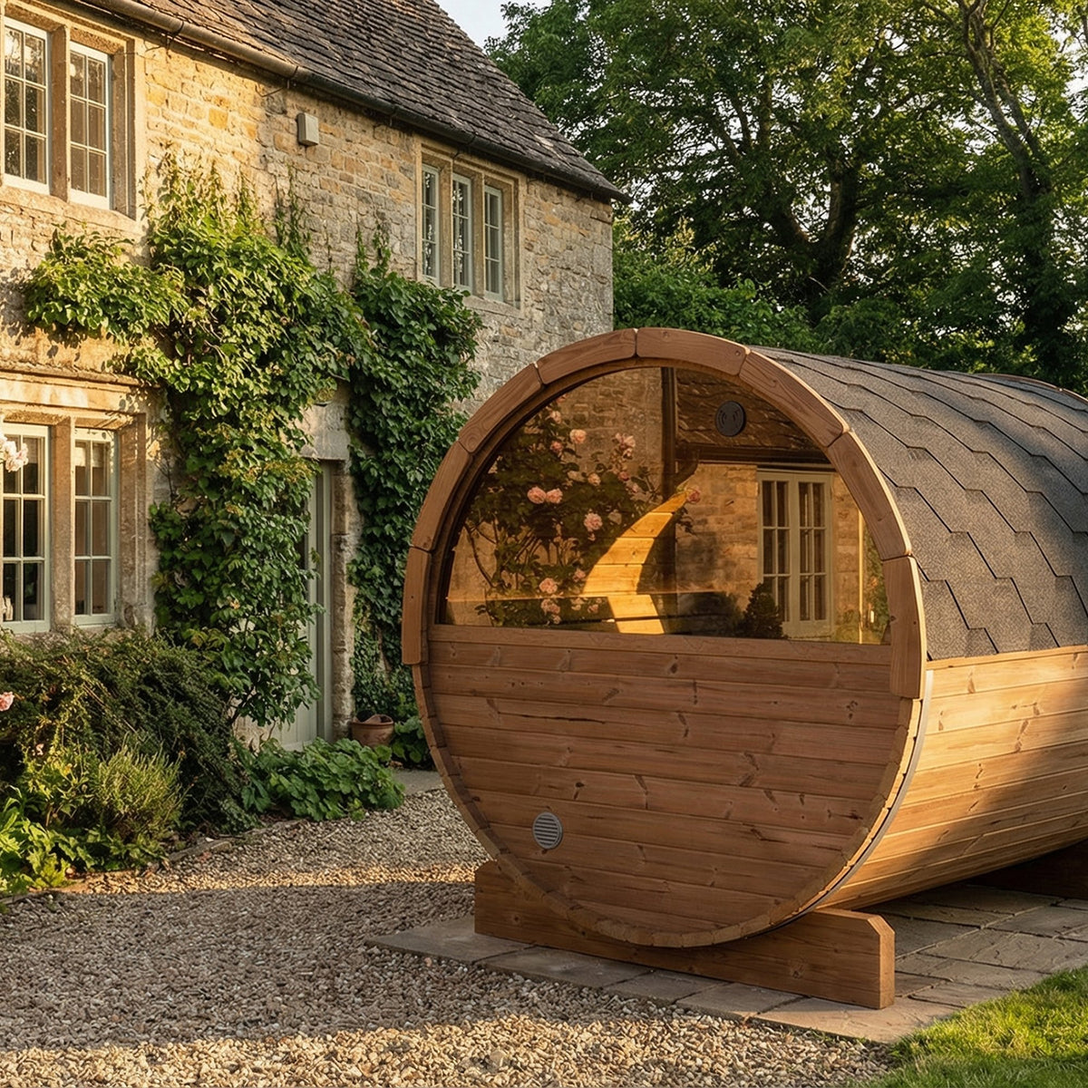 SaunaLife E8W barrel sauna, view 2