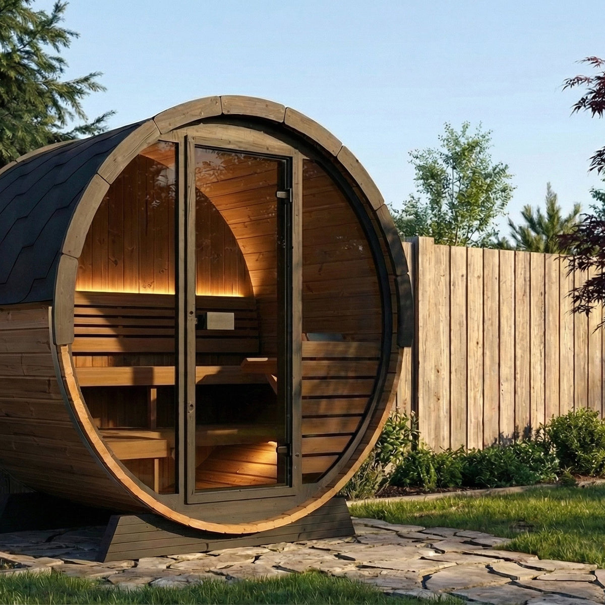 SaunaLife EE6G barrel sauna, view 2
