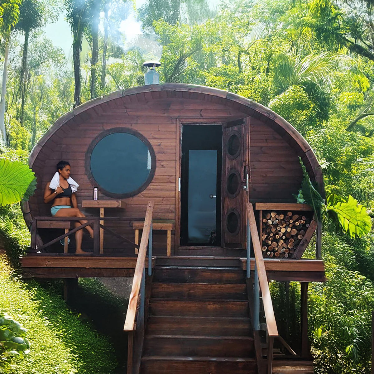 SaunaLife G11 outdoor sauna, view 2