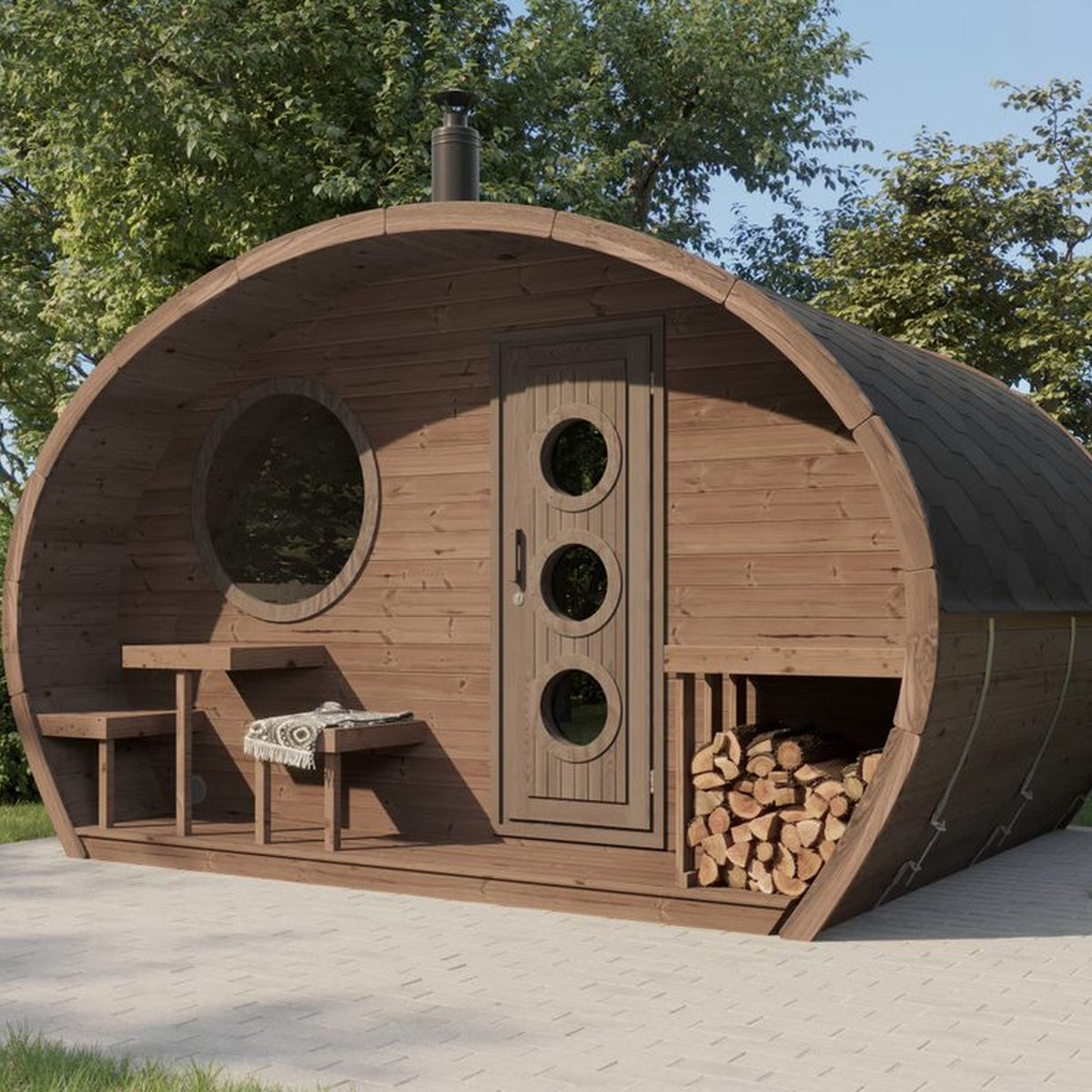 SaunaLife G11 outdoor sauna, view 4