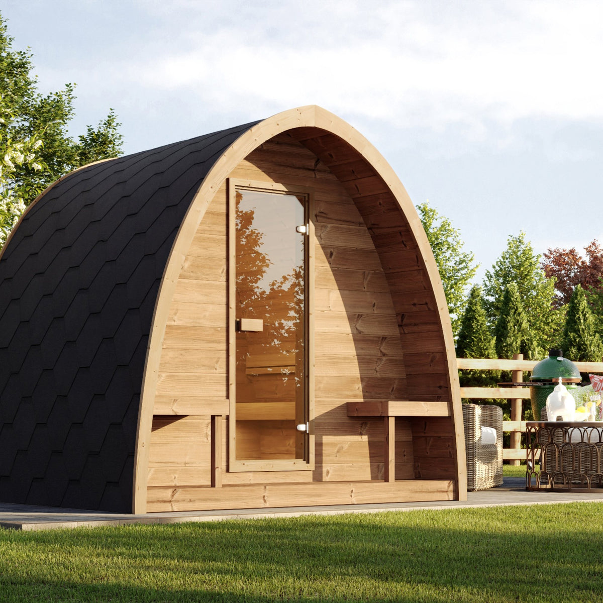 SaunaLife G3 outdoor sauna, view 2