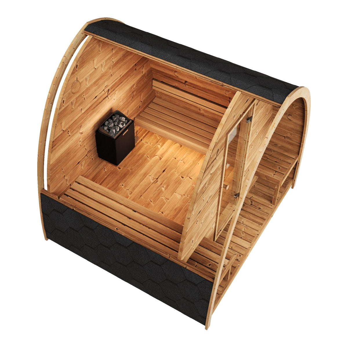 SaunaLife G3 outdoor sauna, view 3