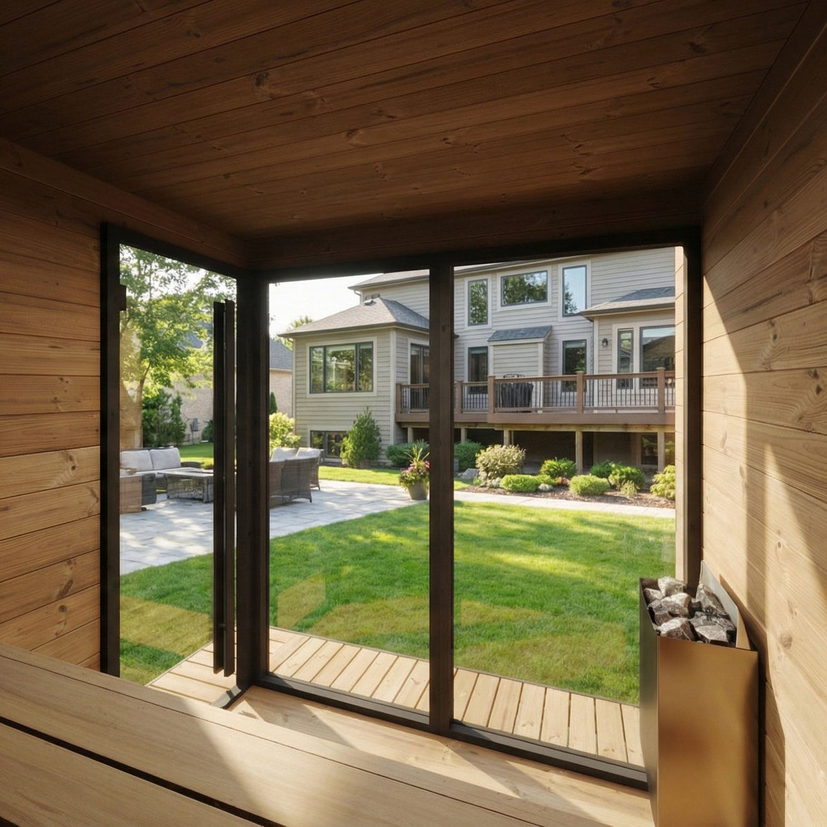 SaunaLife GL6 outdoor sauna, view 3